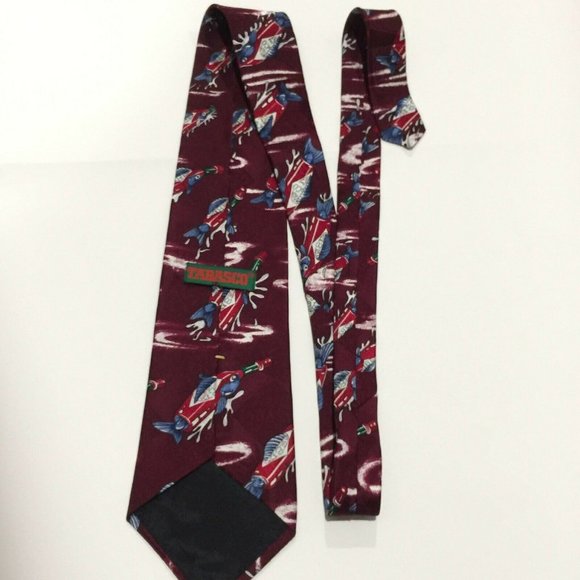 Mens Tabasco 100% Silk Neck Ties Hot Sauce bottle Novelty Print Fish 56" - Picture 9 of 9